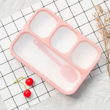 Plastic Student Portable Sealed Bento Box Simple Divider Kids Lunch Box With Spoon