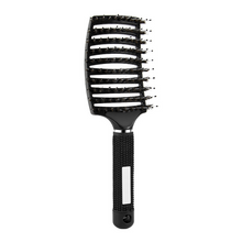 Anti-static Heat-resistant Curved Vent Boar Bristle detangling hair brush Massage Combs for Pro Hair Salon Barber Hair Styling