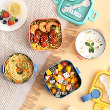 304 Stainless Steel or Plastic Liner Kids Lunch Box with Handle Insulation Food Bowl with Spoon/Scissors