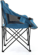 OUTDOOR Portable Folding Double Duo Camping Chair Loveseat w/ 2 Cup & Wine Glass Holder, Heavy-Duty Padded Seats&Armrests