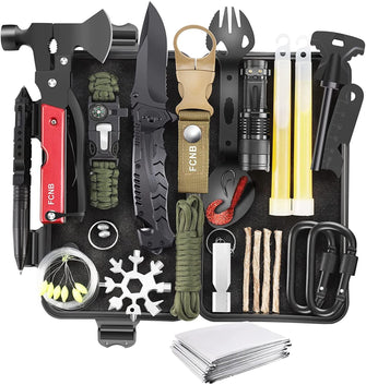 Survival Kit 34 in 1 Camping Accessories Survival Gear Outdoor Multi-Tool Gifts