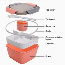 Stackable Loncheras food container Children's adult salad Plastic lunch box with tableware