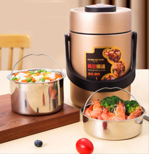 Gold key 304 stainless steel vacuum insulation barrel stewing pot large capacity lunch box