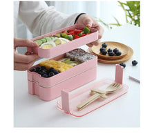 Three Layer Lunch Bento Box, Meal Prep Kids Bento Box Food Storage Containers Biodegradable Wheat Straw School Bento Lunch Box