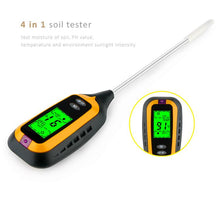 Battery Powered 4 in 1 soil survey instrument tester Lighting soil moisture temperature PH