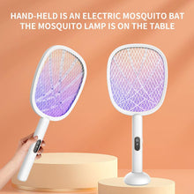 New Arrival 2 in 1 with type C charge Power display electric zapper rocket mosquito trap electric fly swatter mosquito zapper