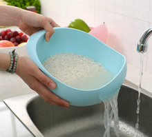 New drain basket bowl washing rice colander kitchen strainer vegetable and fruit drain storage basket rice strainer bowl