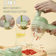 4 In 1 Electric Mini Garlic Vegetable Food Chopper Slicer USB Rechargeable Handheld Vegetable Cutter Processor