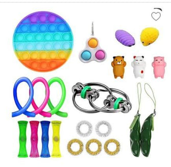 Release decompression toy set pinch music release decompression DIY squeeze dice pull rope magic cube toy