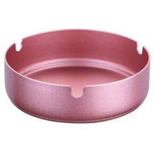 Custom logo Pink Stainless Steel Metal Ashtray 10cm Round colored tobacco jar cigar ashtray for bar KTV Hotel