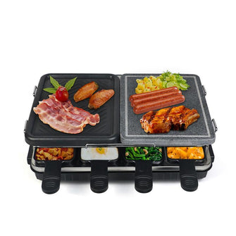 2 in 1 Raclette Grill Household Griddle Smokeless Roast Meat Electric BBQ Grill For Sale