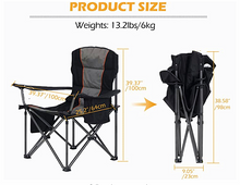 Oversize Padded Outdoor Chair with Cup Holder Storage and Cooler Bag