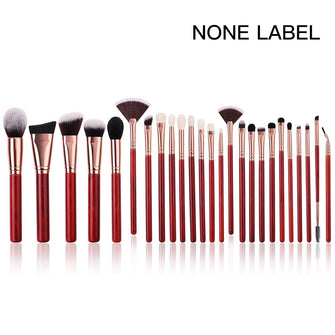 BEILI No Logo makeup brushes red 25pcs Natural Goat Hair Eye Blending Blush Powder Highlight 12pcs pink rose Makeup Brush Set