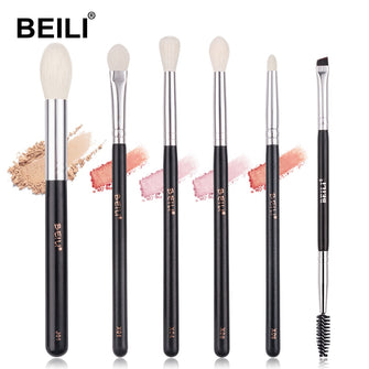 BEILI Professional Makeup Brushes 6Pcs Black Natural Goat Hair Make Up Brush Eyeshadow Blending Eyebrow &#1082;&#1080;&#1089;&#1090;&#1080; &#1076;&#1083;&#1103; &#1084;&#1072;&#1082;&#1080;&#1103;&#1078;&#1072;