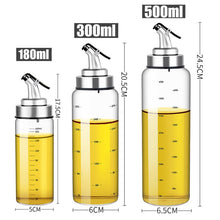 Cooking Seasoning Bottle Oil Bottle Tick Mark Sauce Oil Dispenser Stainless Steel Bottle Cap Glass Bottle Vinegar Creative