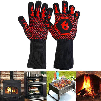 BBQ Anti-Scald Gloves Heat Resistant Oven Kitchen Non-Slip Gloves