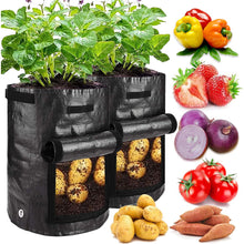 Potato Grow Bags Plant Grow Bags 10 Gallon Heavy Duty Thickened Growing Bags Garden Vegetable Planter with Handles