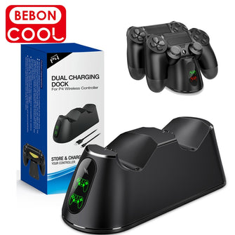 For PS4 Controller Charging Dock Station Joystick Dual Charger Stand with Status Display Screen for PlayStation 4/PS4 Slim/Pro