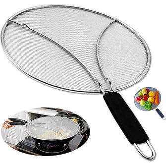 Grease Splatter Guard Splatter Screen for Frying Pan Stainless Steel Mesh Kitchen Hot Oil Splash Protect Cover Iron Skillet Lid