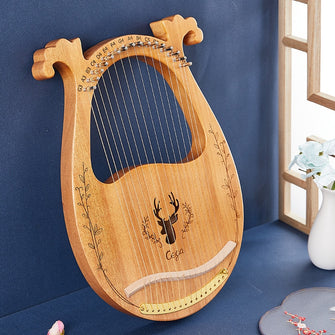 Lyre Harp 16/19/21/24 Strings Piano Harp Lyre Harp Wooden Mahogany Musical Instrument Lyre Harp With Tuning Wrench Spare Strings