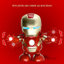 Marvel The Avengers Superhero Electronic Dancing Music Light Robot Toy Iron Man Spider-man Panther Doll For Children Boys Gift