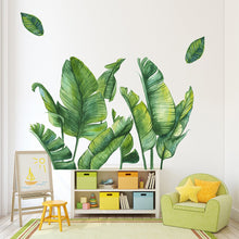 Nordic Green Leaf Plant Wall Sticker Beach Tropical Palm Leaves DIY Plant Wall Stickers for Home Decor Living Room Kitchen