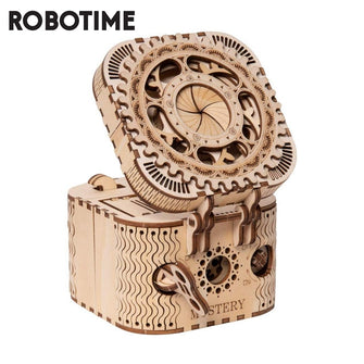 Robotime 123pcs Creative DIY 3D Treasure Box Wooden Puzzle Game Assembly Toy Gift for Children Teens Adult LK502