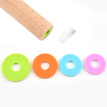 Solid Beech Wood Adjustable Roller Pin with 4 Removable Thickness Rings for Baking Pizza Cake Cookies