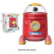 Astronaut rocket piggy bank fingerprint automatic money roll multi-function smart password piggy bank children's gift toys