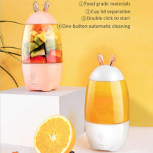 330mL Lovely Rabbit Household Portable USB Rechargeable Juicer Cup Fruit Blender Mixer Device mini size Fruit Juicer