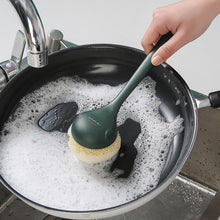 Long handle pot scrub Dishwashing brush kitchen use pot cleaning ball cleaning silk to remove oil household stove decontamination brush