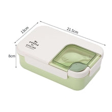 WXL554 School Kids Bento Boxes 1.1L Two Layers Microwave Food Container with Spoon Rectangle Plastic Lunch Box