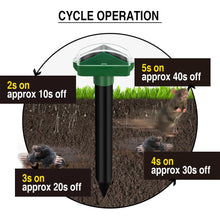 X-PEST 2020 EPA Smart outdoor solar powered stakes waterproof IP67 vole/gopher/snake chaser repeller solar sonic mole spike