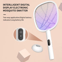 New Arrival 2 in 1 with type C charge Power display electric zapper rocket mosquito trap electric fly swatter mosquito zapper