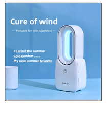 Clearance Promotion Portable Fan Desktop Fan With LED Light, Personal Cooling Fan Leafless Fan, Rechargeable USB Desktop Fan, Su