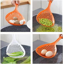 Kitchen Tools Large Nylon Household Long Handle Non-Slip Oval Drain Spoon Drainage Scoop Vegetable Strainer Noodle Colander