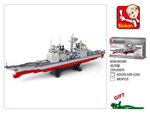 sluban 0700 618Pcs Navy Ship Destroyer Military Model Bricks Warship Building Blocks Sets Educational Toys For Children