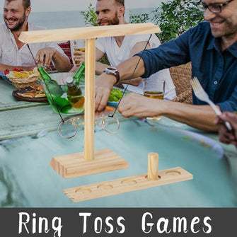 Throwing ring, loop and hook game for two people, throwing board game, parent-child interaction, wooden toys