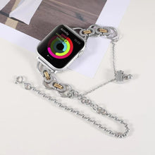 Punk Style Stainless Steel chain band with bracelet for apple watch 38/40/41mm, 42/44/45mm