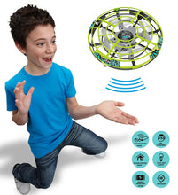 Hand Operated Induction Aircraft Mini Drone for Kids, Upgraded UFO Toy Flying Ball Anti-collision, USB Rechargeable Indoor Drone Mixed green and yellow