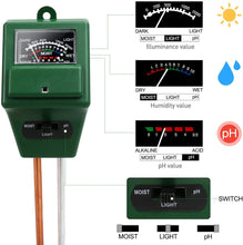 3 in 1 Soil Tester Soil Moisture/Light/pH Meter Gardening Farm Lawn Test Kit Tool