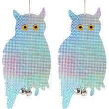 Home Garden Owl Bird Scarer Repeller Double Sided Laser Reflective Owl Wind Spinner Chimes Outdoor Hanging Bird Scarer Repeller