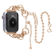 Punk Style Stainless Steel chain band with bracelet for apple watch 38/40/41mm, 42/44/45mm