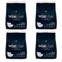 Wise Travel Pack Mens Maximum Incontinence Pads - 5 Pads Per Bag Bundle (100 Pads Total) + FREE SHIPPING