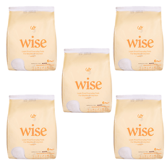 Wise Travel Pack Moderate Incontinence Pads - 6 Pads Per Bag Bundle (90 Pads Total) + FREE SHIPPING
