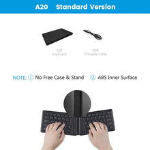 AVATTO A20 Portable Leather Folding Mini Bluetooth Keyboard Foldable Wireless Keypad for iphone,android phone,Tablet,ipad,PC