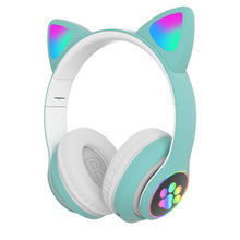 Flash Light Cute Cat Ears Wireless Headphones with Mic Can control LED Kid Girl Stereo Music Helmet Phone Bluetooth Headset Gift