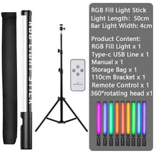 Handheld RGB Photography Lighting Stick Light Wand USB Rechargeable With Tripod Holders Stand For Party 3000-6000K LED Fill Lamp