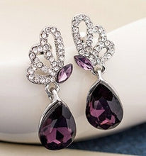 2021 New Korean Fashion Butterfly Earrings Luxury Women Metal Jewelry Tears Crystal Female Earrings Fine Wedding Gift Wholesale