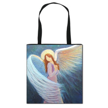 Oil Painting Fairy / Love Angel Print  Shoulder Bag Women Fashion Handbag Ladise Canvas Shopping Bag Big Capacity Large Totes